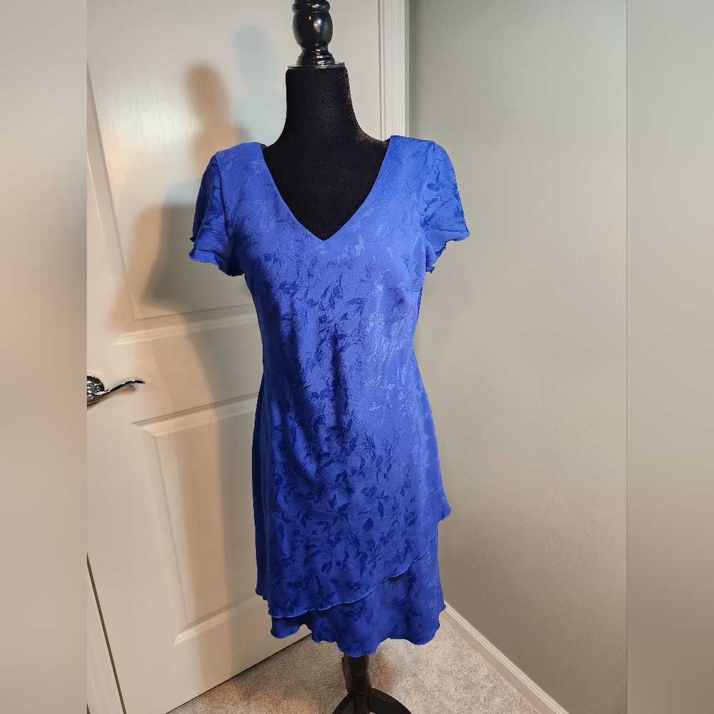 😀  3 For $15 Vintage S.L. Fashions Blue Women's Petite Dress